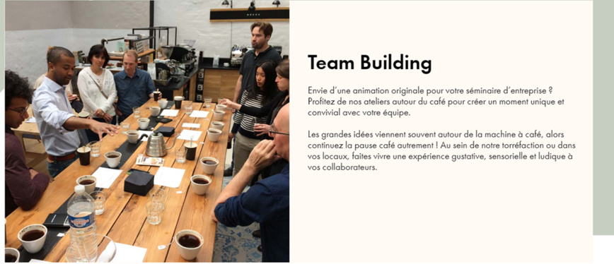 Team building Café !    Convivial, original, savoureux...