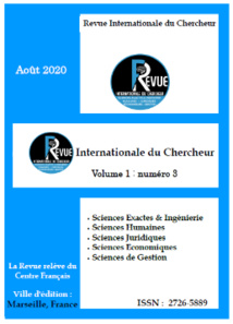 Revue Internationale du Chercheur - Août 2020 Revue Internationale du Chercheur - Août 2020